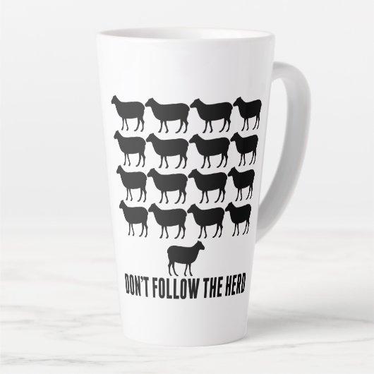 Folge nicht der Herde der Schafe - Sei selbst! Milchtasse (Rechte Ecke)
