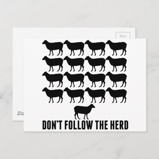 Folge nicht der Herde der Schafe - Sei selbst! Postkarte (Vorne/Hinten)