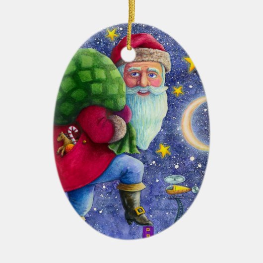 FOLGE ST. NICK-TIPTOS AUF ROOFTOPS MIT SPIELBAND KERAMIK ORNAMENT (Vorne)