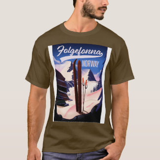 Folgefonna Nordic Ski-Reiseplakat T-Shirt