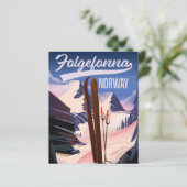 Folgefonna norway Ski Poster. (Stehend Vorderseite)