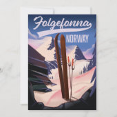 Folgefonna norway Ski Poster. Einladung (Vorderseite)