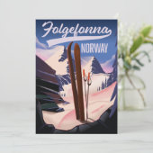 Folgefonna norway Ski Poster. Einladung (Stehend Vorderseite)