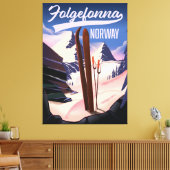 Folgefonna norway Ski Poster. Leinwanddruck (Insitu (Wohnzimmer))