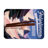 Folgefonna norway Ski Poster. Magnet (Horizontal)