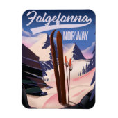 Folgefonna norway Ski Poster. Magnet (Vertikal)