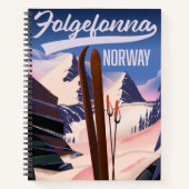 Folgefonna norway Ski Poster. Notizblock (Vorderseite)