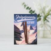Folgefonna norway Ski Poster. Postkarte (Stehend Vorderseite)