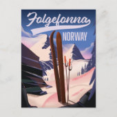 Folgefonna norway Ski Poster. Postkarte (Vorderseite)