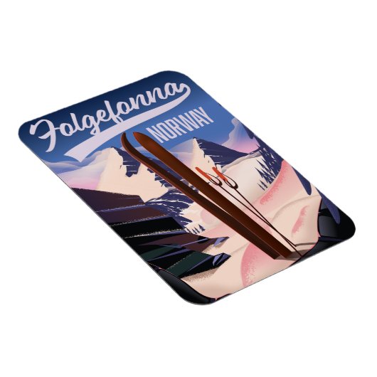 Folgefonna Norwegen Skiposter. Magnet (Rechte Seite)