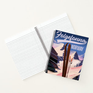 Folgefonna Norwegen Skiposter. Notizblock