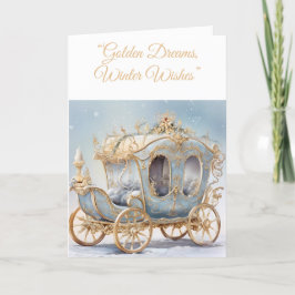 Folgekarte Urlaubskarte - Blue & Gold Xmas Eleganc Feiertagskarte