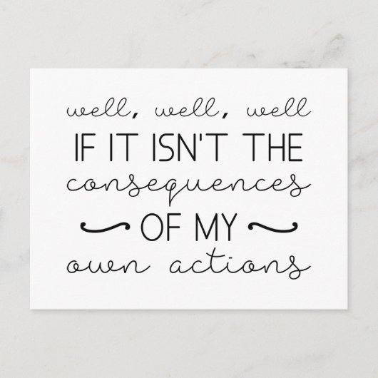 Folgen meiner Handlungen Postkarte (Vorderseite)
