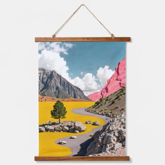 Folgen Sie dem gelben Weg Wandteppich Mit Holzrahmen (Vorderseite)