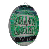 Folgen Sie dem Geld - Grunge Dartscheibe (Vorderseite Links)