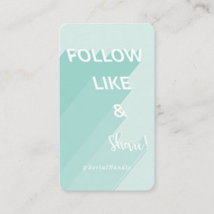 Folgen Sie dem Green Social Media Foto wie & Share Visitenkarte