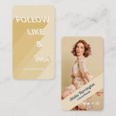 Folgen Sie dem "Like & Share"-Golden Social Media- Visitenkarte (Vorne/Hinten)