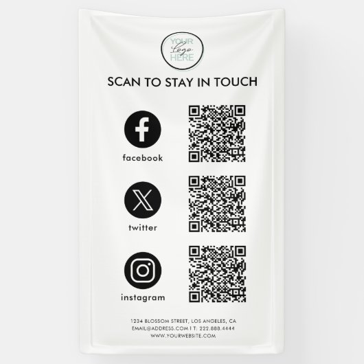 Folgen Sie dem QR Code Business von Social Media Banner (Vertikal)