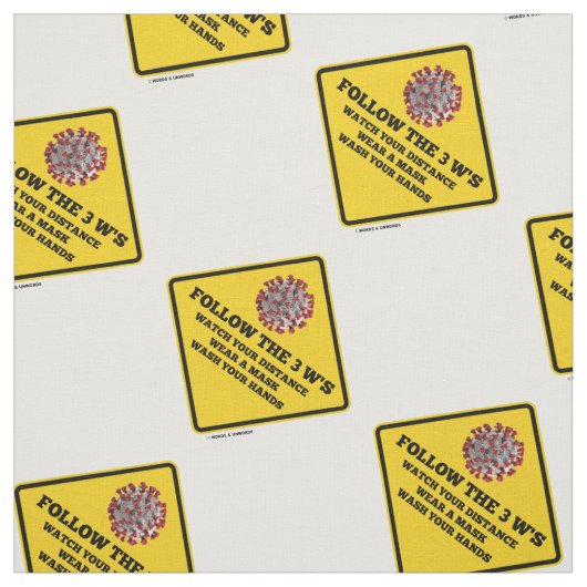 Folgen Sie dem Schild mit den Wash-Händen der 3 Ws Stoff (Muster)