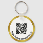 Folgen Sie dem Schwarz-weißen Gold QR Code des Unt Schlüsselanhänger (Vorderseite)