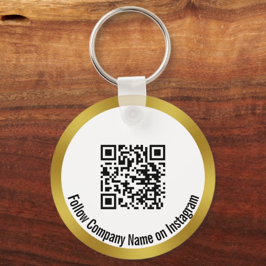 Folgen Sie dem Schwarz-weißen Gold QR Code des Unt Schlüsselanhänger (Rückseite)