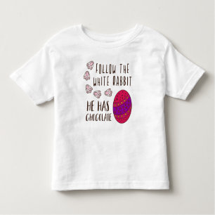 Folgen Sie dem Weißen Kaninchen Niedlich Ostern Sp Kleinkind T-shirt
