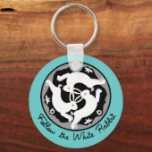 Folgen Sie dem weißen Kaninchen Schlüsselanhänger (Vorderseite)