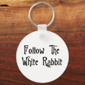 Folgen Sie dem weißen Kaninchen Schlüsselanhänger (Vorderseite)
