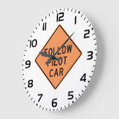 Folgen Sie dem Zeichen für den Bau von Kraftfahrze Große Wanduhr (Winkel)