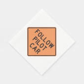 Folgen Sie dem Zeichen für den Bau von Kraftfahrze Serviette (Ecke)