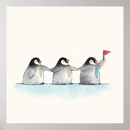 Folgen Sie den Leader Penguins Poster (Vorne)