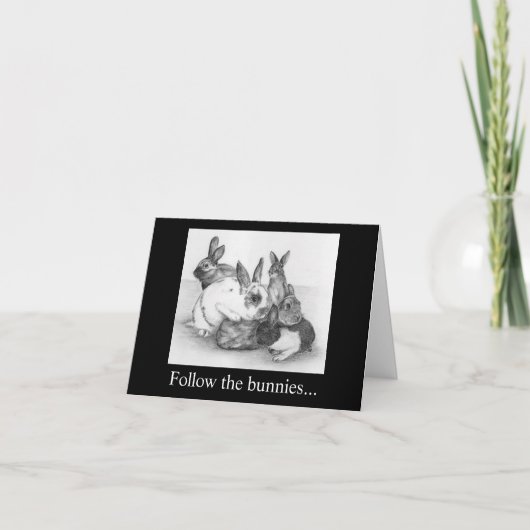 Folgen Sie den Osterbüschen, sie haben die Schokol Karte (Vorderseite)