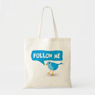 Folgen Sie den Twitter Blue Bird-Tragetaschen Tragetasche