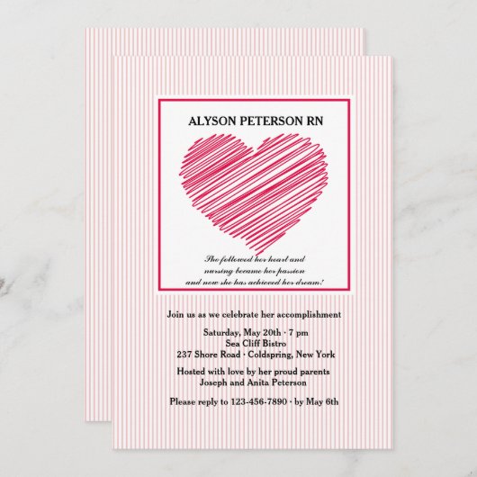 Folgen Sie der Einladung Ihres Abschlusses zur Her (Vorne/Hinten)
