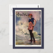 Folgen Sie der Flag Vintag Magazine Cover. Postkarte (Vorne/Hinten)