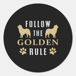 Folgen Sie der Golden Rule Retriever Dog Lover Fun Runder Aufkleber