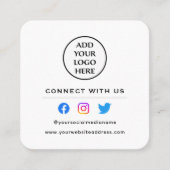 Folgen Sie der Prüfung, um mit uns Ihren QR-Code f Quadratische Visitenkarte (Vorderseite)