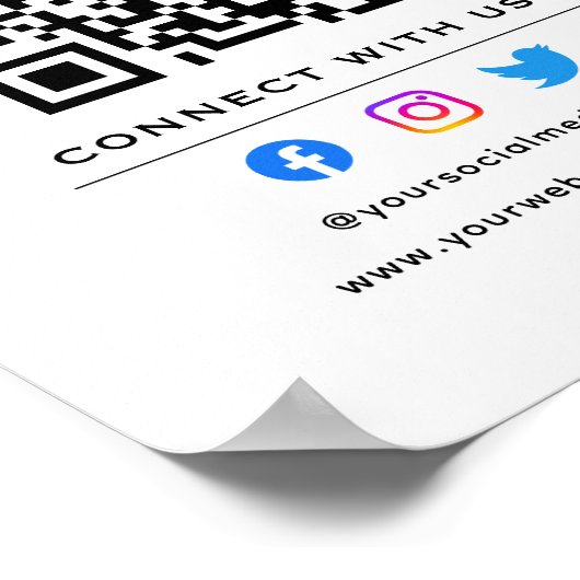 Folgen Sie der Prüfung, um mit unserem QR-Code Ihr Poster (Ecke)