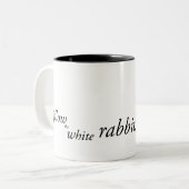 Folgen Sie der weißen Kaninchen-Tasse Zweifarbige Tasse (Vorderseite Links)