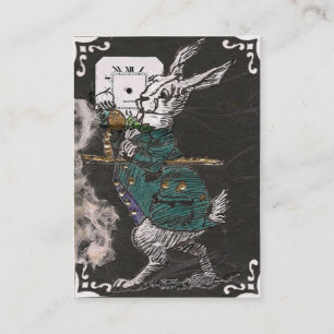 folgen Sie der weißen Kaninchen-Visitenkarte Visitenkarte