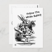 Folgen Sie der weißen Rabbit CC0257 Postkarte (Vorne/Hinten)