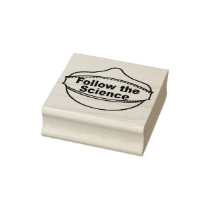 Folgen Sie der Wissenschaftsmaske 2x2" Gummi-Brief Gummistempel