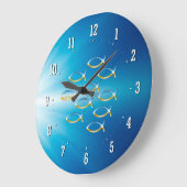 Folgen Sie ihm | christliche Fisch-Symbol-Wand-Uhr Große Wanduhr (Winkel)