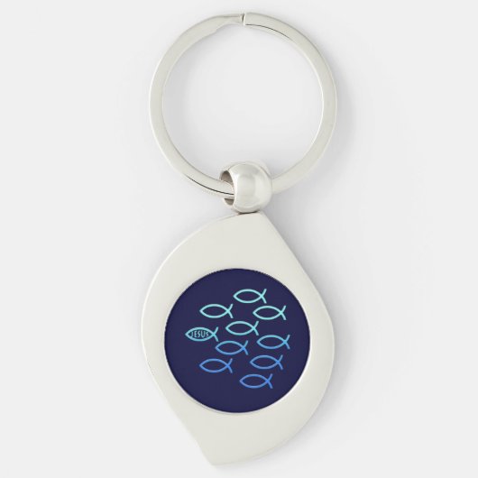 Folgen Sie ihm - Ichthus Design Schlüsselanhänger (Vorderseite)