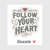 FOLGEN SIE IHNEN HERZ AUFKLEBER (Blatt)