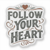 FOLGEN SIE IHNEN HERZ AUFKLEBER (Vorderseite)