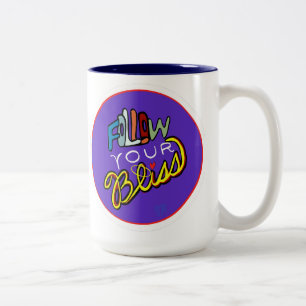 Folgen Sie Ihrem Bliss - Motivierend Kunstdrucke m Zweifarbige Tasse