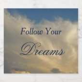 Folgen Sie Ihrem Dreams Blue Sky Clouds Abschluss Bierflaschenetikett (Einzelnes Label)