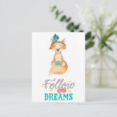 Folgen Sie Ihrem Dreams Fox Postkarte (Stehend Vorderseite)