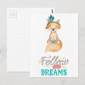 Folgen Sie Ihrem Dreams Fox Postkarte (Vorne/Hinten)